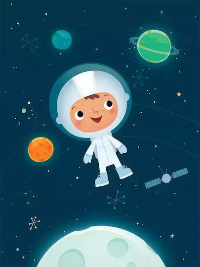 Kids Framed Plastic Wall Painting Astronaut 21x30cm