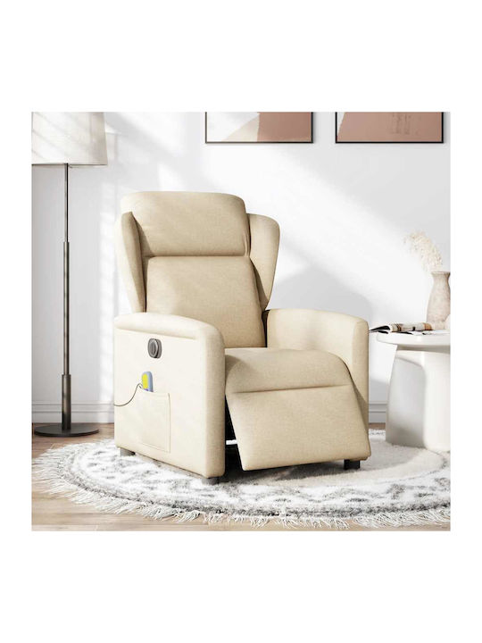 Πολυθρόνα Relax Massage με Υποπόδιο Κρεμ 78x95x100cm
