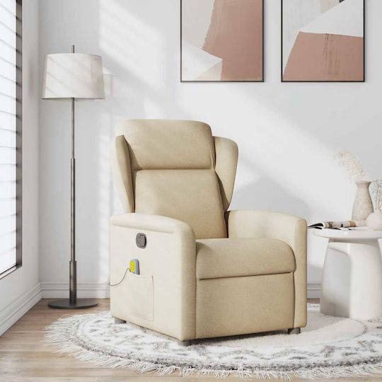 Πολυθρόνα Relax Massage με Υποπόδιο Κρεμ 78x95x100cm