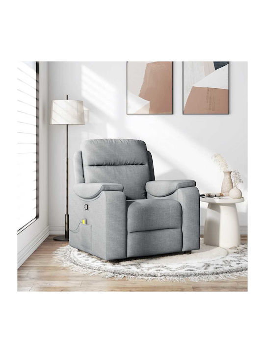 Relax Armchair Massage with Footstool Light Gre...