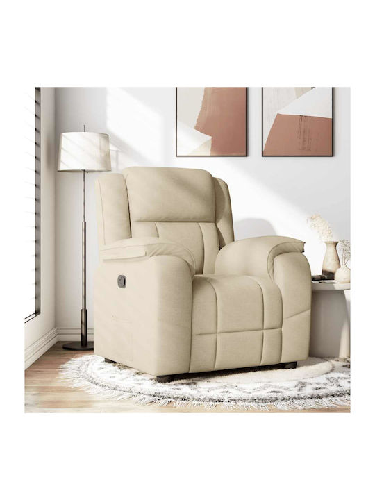 Relaxsessel mit Fußhocker Cream 96x99x102cm