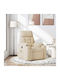 Relaxsessel Friseurwaschbecken mit Fußhocker Cream 72x90x99cm