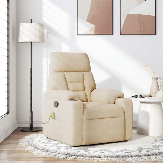 Relaxsessel Friseurwaschbecken mit Fußhocker Cream 72x90x99cm