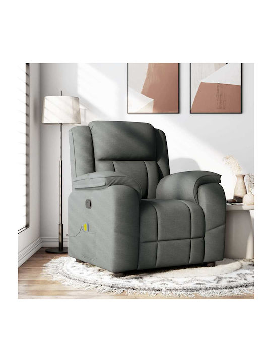 Fotoliu Relax Masaj cu Puf Gri închis 96x99x102cm