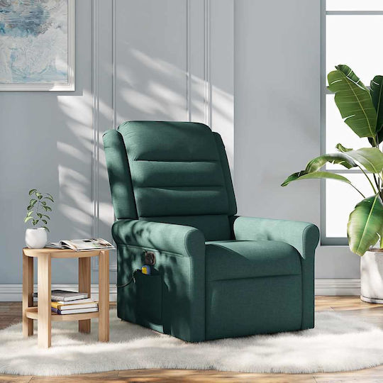 Relax Armchair Massage with Footstool Dark Green 50x59x102.5cm