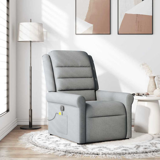 Fotoliu Relax Masaj cu Puf Gri deschis 73x91.5x102.5cm