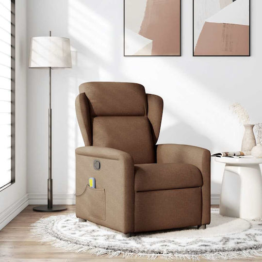 Πολυθρόνα Relax Massage με Υποπόδιο Καφέ 78x95x100cm
