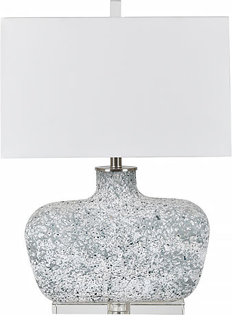Bauer Blown Glass Γυάλινο Πορτατίφ με Λευκό Καπέλο και Μπλε Βάση