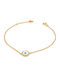 Drandakis Women's Bracelet with design Eye made of Silver Gold Plated with Zircon