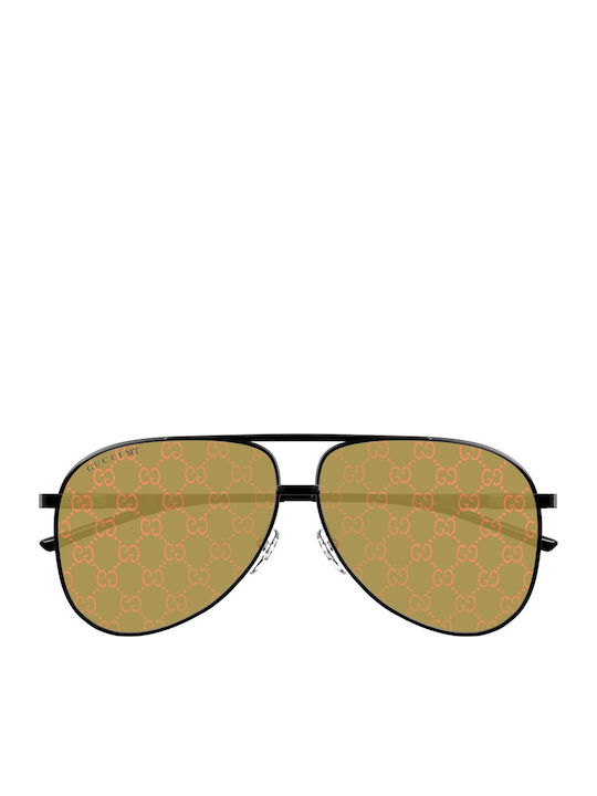 Gucci Bărbătești Ochelari de soare cu Negru Cadru și Bej Oglindă Lentilă GG1677S 005
