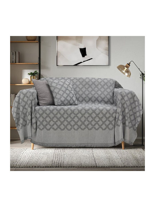 Lino Home Milto Sofa Throw Chenille 180x250cm Gray
