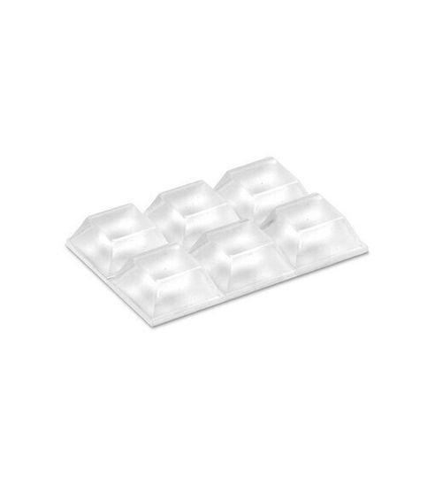 Inofix 4055 Amortizoare Pătrate din Silicon pentru Mobilier 8x21x21mm Autoadezive Set de 6 Bucăți 193-4055-2