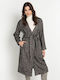 Women's black Coat with Buttons
