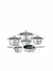Zilner Cookware Set Made of Stainless Steel with Non-Stick Coating 12 Pieces