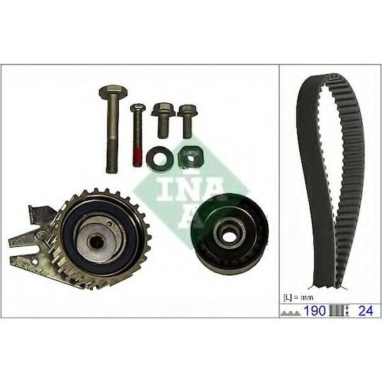 Ina Timing Belt Set 24.0 Mm 190 Teeth Alfa Romeo 159 Fiat Croma Grande Punto Opel Astra H Zafira B 1.9d