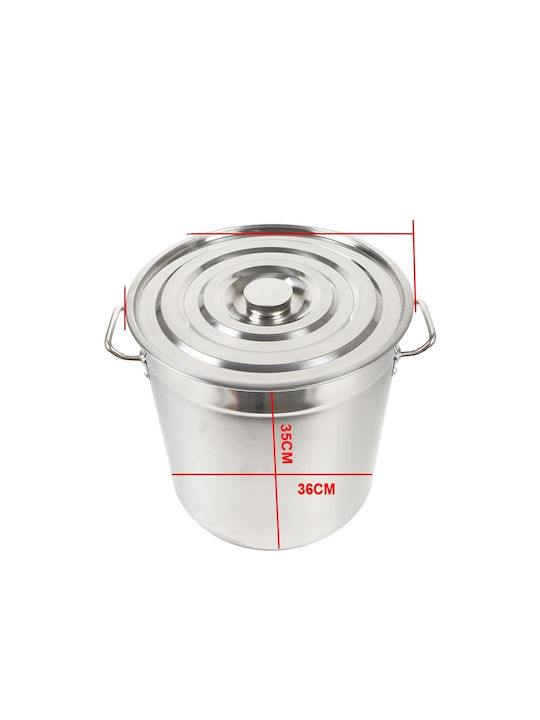 Deep Stainless Steel Pot 35lt / 35cm