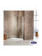 Devon Iwis Walk-in Shower Screen for Shower with Sliding Door 57-59x185cm Clear Glass Chrome