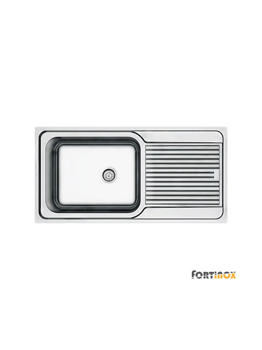 Fortinox Drop-In Spüle Inox Satiniert B100xT50cm Silber