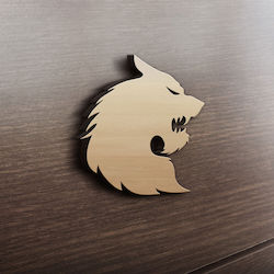 Mdf Ξύλινο Σχέδιο Λύκος 25cm X 25cm