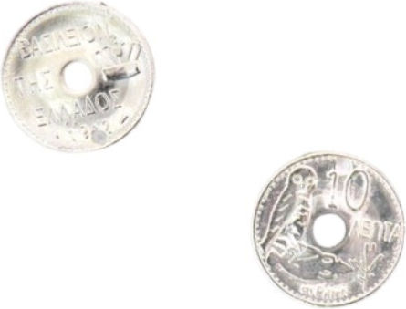 Metall-Dekorationsmünze Ø2cm Loch Silber Set mit 10 Stück