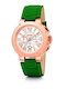Folli Follie Women's Watch Chronograph with Green Leather Strap