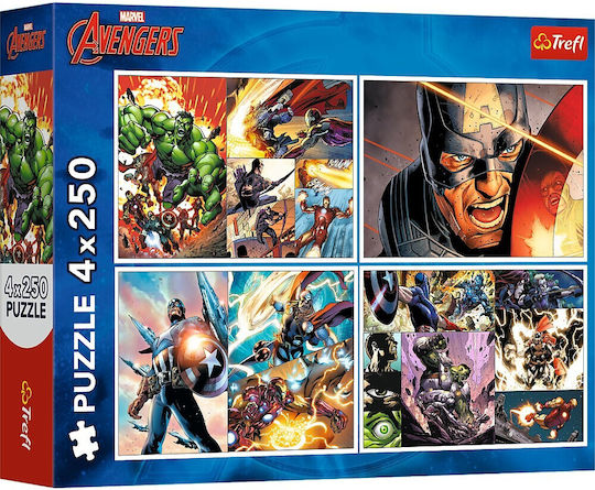 Puzzle pentru Copii Heroic Days Of The Avengers 4x 250buc Trefl
