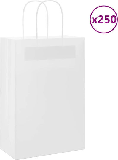 vidaXL Paper Bag for Gift White 21x31x11cm. 250pcs