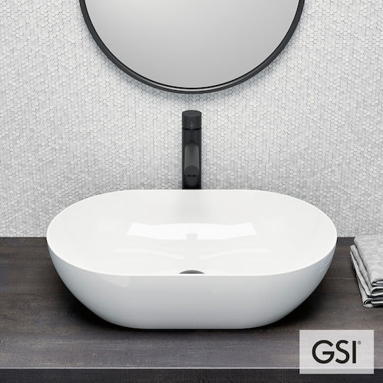GSI Pura Countertop Sink Porcelain 60x37x12cm White