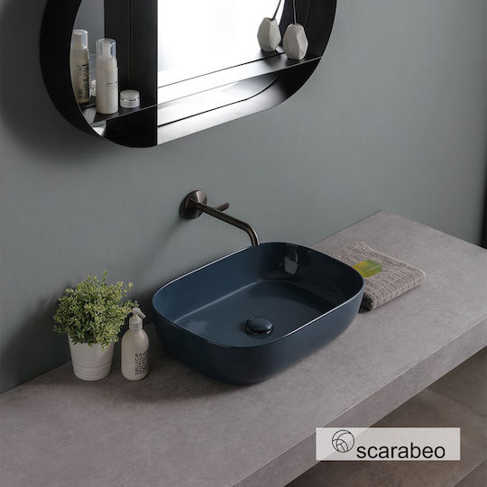 Scarabeo Επικαθήμενος Νιπτήρας Πορσελάνης 56x39cm Ocean Glossy