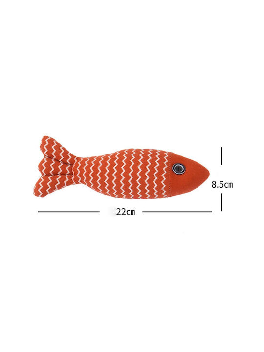 Fish-Shaped Cat Toy Red Catnip Size 22x8.5cm