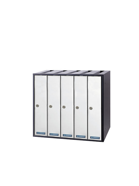 ARFE Apartment Building Mailbox Metallic in Black Color 43.8x30x40cm
