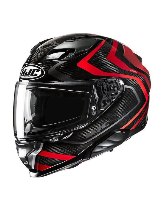 HJC F71 Carbon Nevio MC1 Black Red Motorcycle H...