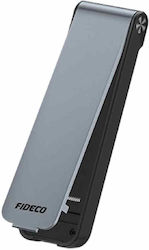 Fideco Case for Hard Drive M.2 SATA III with Connection USB 3.2 Type-C Gray