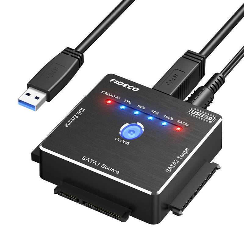Προσαρμογέας HDD/SSD με λειτουργία κλωνοποίησης FIDECO PL06 (USB 3.0, SATA/IDE)