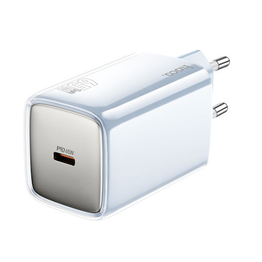 Hoco Φορτιστής Χωρίς Καλώδιο GaN με Θύρα USB-C 65W Power Delivery Μπλε (N48)