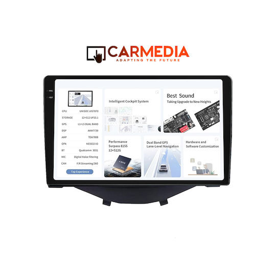 Carmedia Car Audio System for Peugeot 108 Toyota Aygo Citroen C1 2014 (Bluetooth/USB/AUX/WiFi/GPS/Apple-Carplay/Android-Auto) with Touch Screen 9.5"