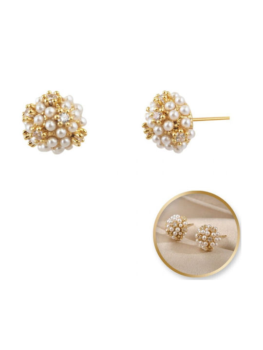 ecarla Earrings Gold Plated with Pearls