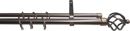Central Home Pliabil Metalic Galerie pentru perdele Simplu Φ19mm 140-240buc Bronz
