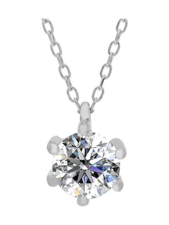 Brizzling Halskette Solitärring aus Silber mit Diamant