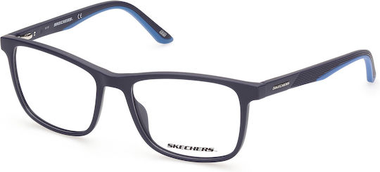 Skechers Männlich Kunststoff Brillenrahmen Blau SE3299 53091
