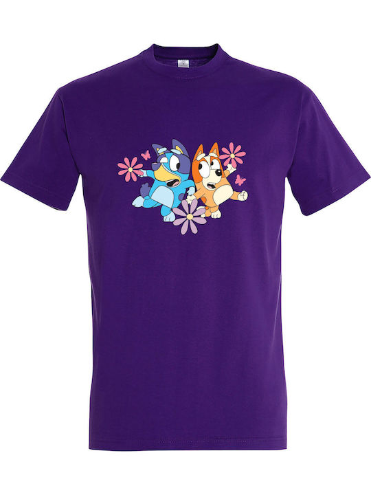 T-shirt Unisex " Bluey Flower Bluey Bingo " Dar...