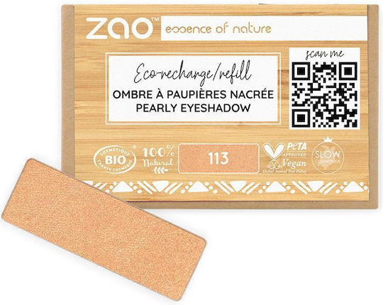 Zao Organic Makeup Σκιά Ματιών σε Στερεή Μορφή 113 Coppered Gold Pearly 1.3gr