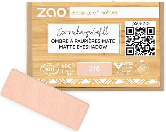 Zao Organic Makeup Сенки за Очи Матов в Твърда Форма 218 Apricot Nude Matte 1.3гр