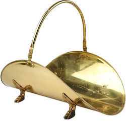 Μεταλλικό Καλάθι Αποθήκευσης Ξύλων 48x34x35cm Χρυσό