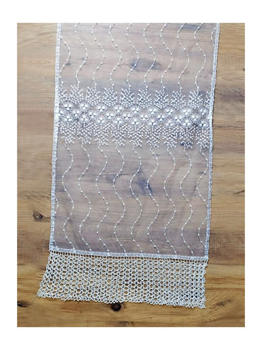 Ράνερ Μεταξωτό Λευκή 50x160εκ.