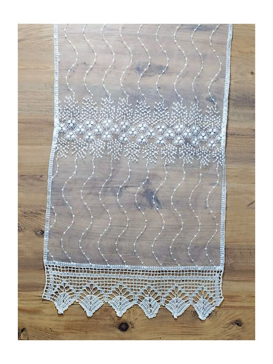 Ράνερ Μεταξωτό Λευκή 50x160εκ.