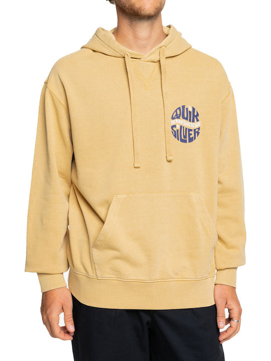 Natural Dye Screen Sweatshirt mit Kapuze Yellow