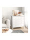 Wooden & Metallic Chest of Drawer with 5 Drawers White Wood 79x39.5x80.5cm