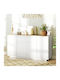 Homcom Moderner Küchenbuffet 3 Schubladenschränke Verstellbare Regale 140x40x75 cm Weiß 83b-196v80wt
