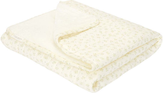 Little Dutch Blanket Cot Blueberry Leaves Beige 110x140cm